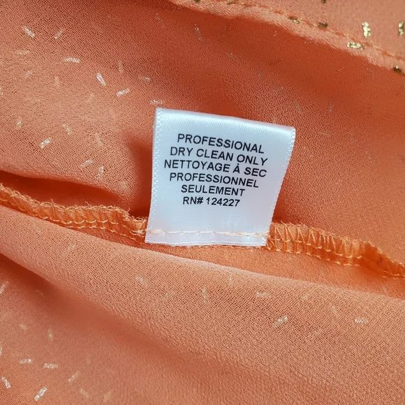 MISA LOS ANGELES small (S) coral peach gold foild confetti ruffles mini dress - Picture 7 of 16